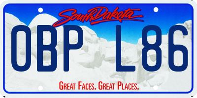 SD license plate 0BPL86