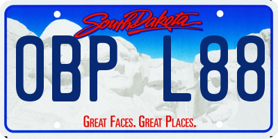 SD license plate 0BPL88