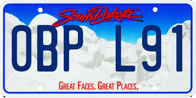 SD license plate 0BPL91