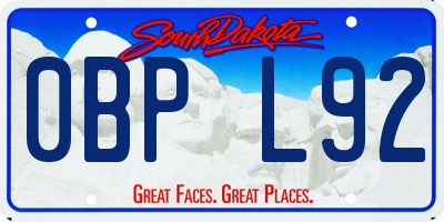 SD license plate 0BPL92