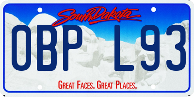 SD license plate 0BPL93