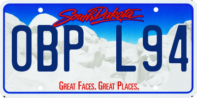 SD license plate 0BPL94