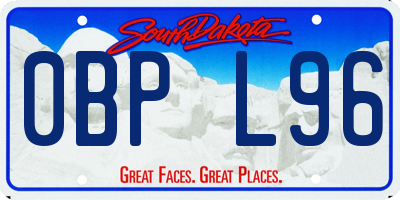 SD license plate 0BPL96