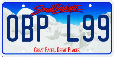 SD license plate 0BPL99
