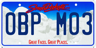 SD license plate 0BPM03