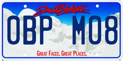 SD license plate 0BPM08