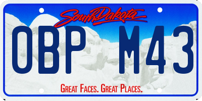 SD license plate 0BPM43