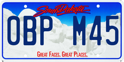 SD license plate 0BPM45