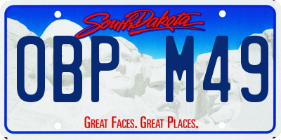 SD license plate 0BPM49