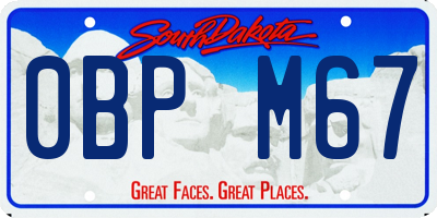 SD license plate 0BPM67
