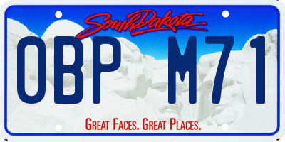 SD license plate 0BPM71