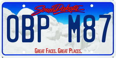 SD license plate 0BPM87