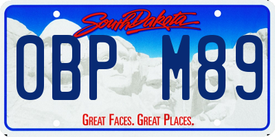 SD license plate 0BPM89