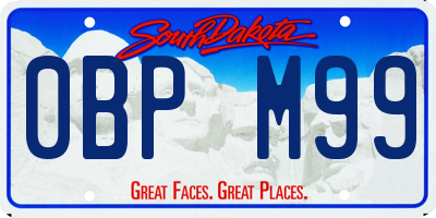 SD license plate 0BPM99