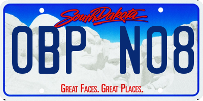 SD license plate 0BPN08