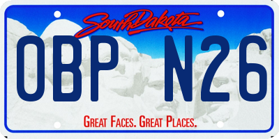 SD license plate 0BPN26