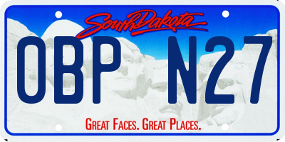 SD license plate 0BPN27