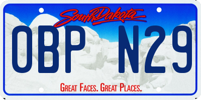 SD license plate 0BPN29