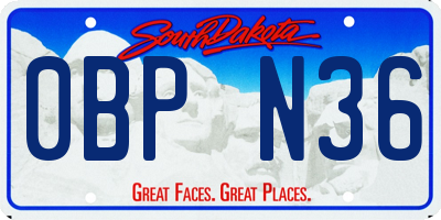 SD license plate 0BPN36