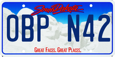 SD license plate 0BPN42