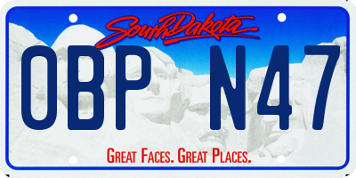 SD license plate 0BPN47