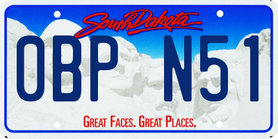 SD license plate 0BPN51