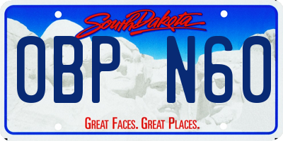 SD license plate 0BPN60