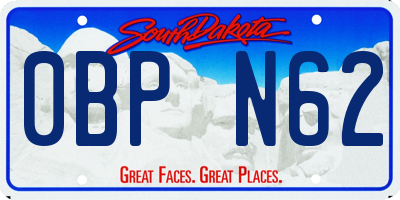 SD license plate 0BPN62