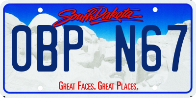 SD license plate 0BPN67