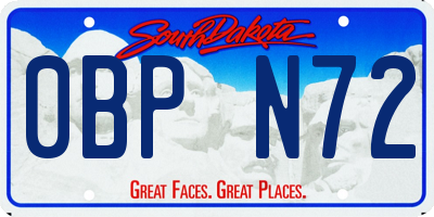 SD license plate 0BPN72