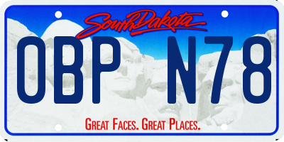 SD license plate 0BPN78