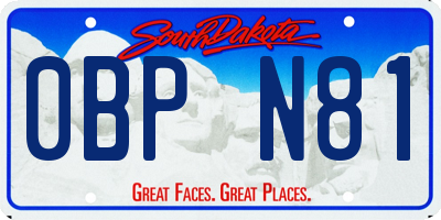 SD license plate 0BPN81