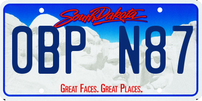 SD license plate 0BPN87