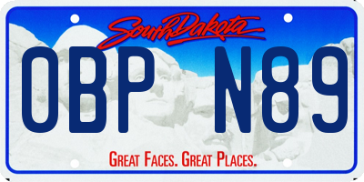 SD license plate 0BPN89