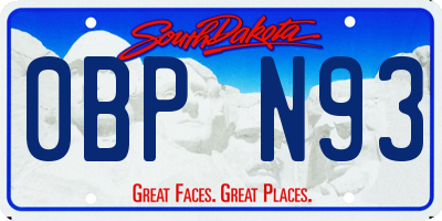 SD license plate 0BPN93