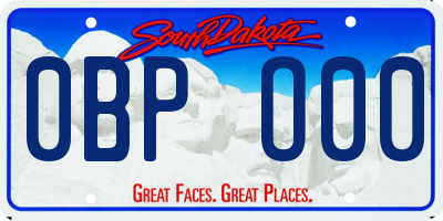 SD license plate 0BPO00