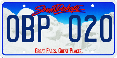 SD license plate 0BPO20