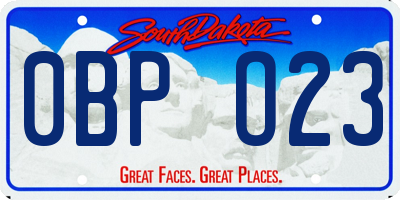 SD license plate 0BPO23