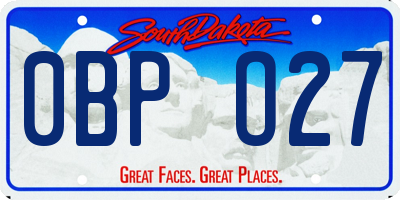 SD license plate 0BPO27