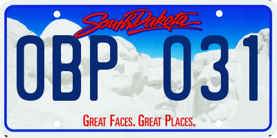 SD license plate 0BPO31