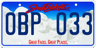 SD license plate 0BPO33