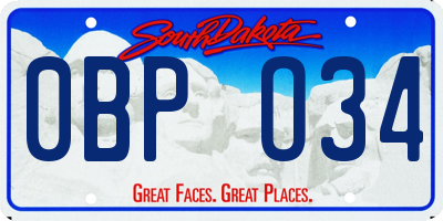 SD license plate 0BPO34