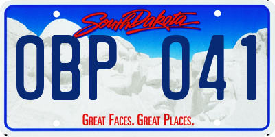 SD license plate 0BPO41