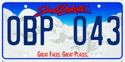SD license plate 0BPO43