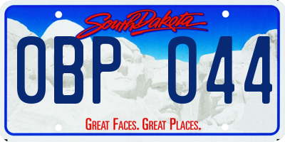 SD license plate 0BPO44