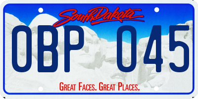 SD license plate 0BPO45
