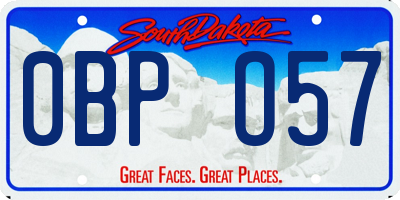 SD license plate 0BPO57