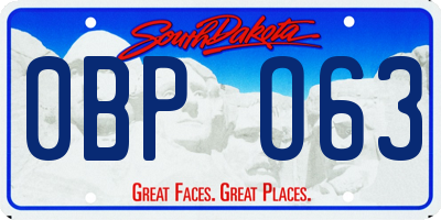 SD license plate 0BPO63