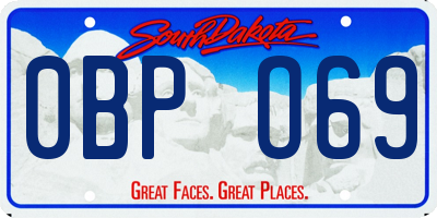 SD license plate 0BPO69