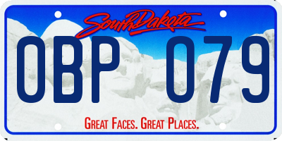 SD license plate 0BPO79